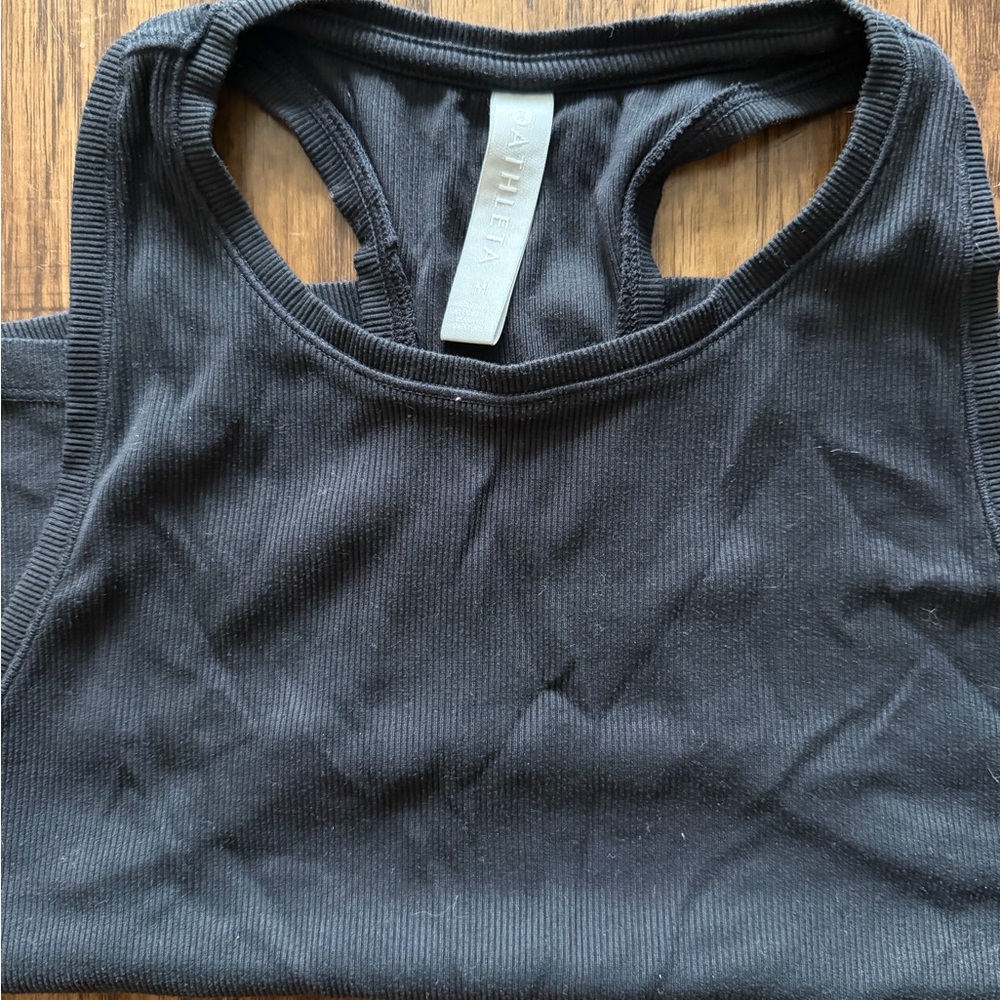 Athleta Black Ribbed Tank Top (worn 1x)